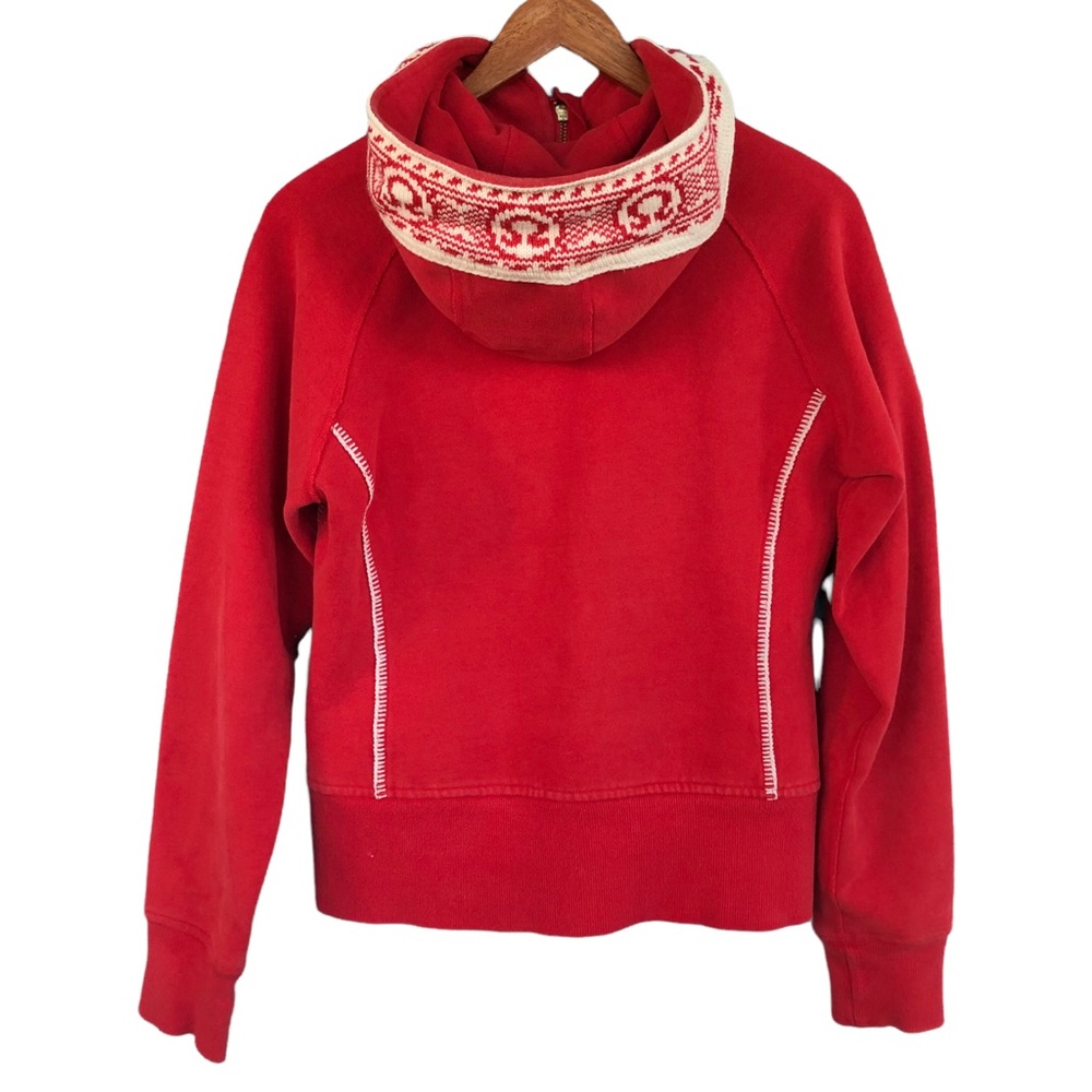 Lululemon Athletica Canada Scuba Hoodie Size 8 Red White Jacket Rare HTF - Picture 8 of 11